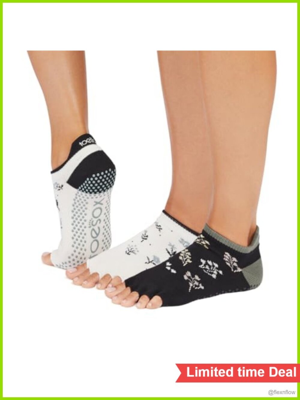 Toesox Low Rise Half Toe Grip Socks Non-Slip Pilates Barre Yoga Socks